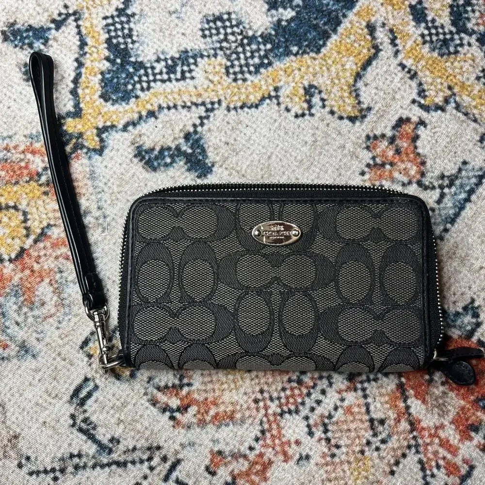 Coach Charcoal Wristlet Wallet DAMAGED